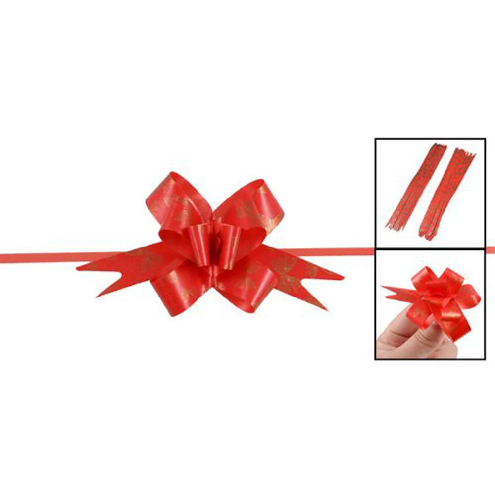 Wholesale promotion Bowtie Print Red Wedding Decoration Gift Wrap Pull