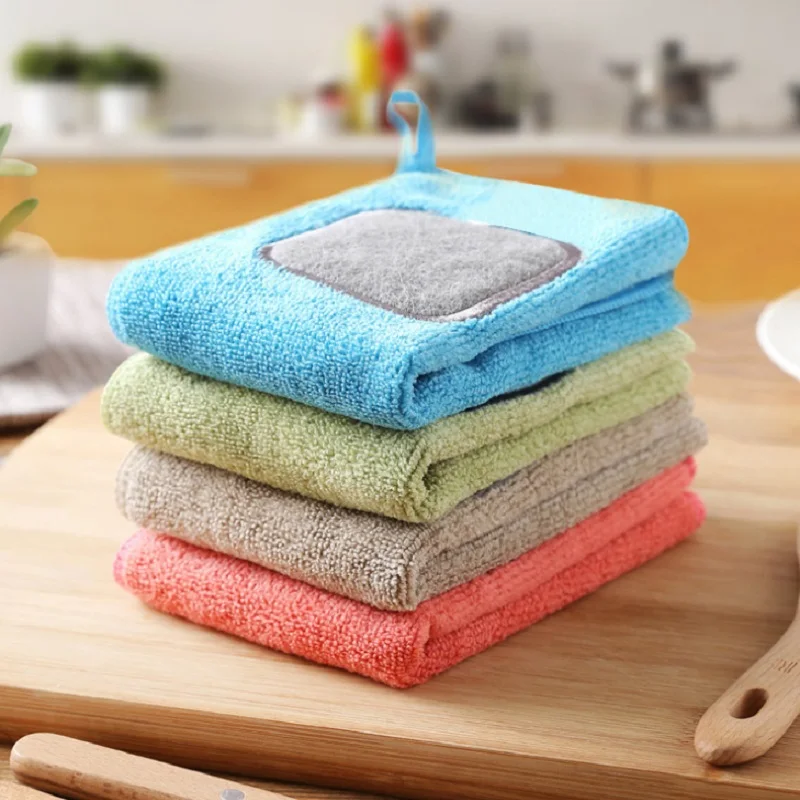 

Household Kitchen Towels Super Absorbent Microfiber Wipe Table Kitchen Dish Washing Cloth Cleaning Rag Kitchen Tools Accessories