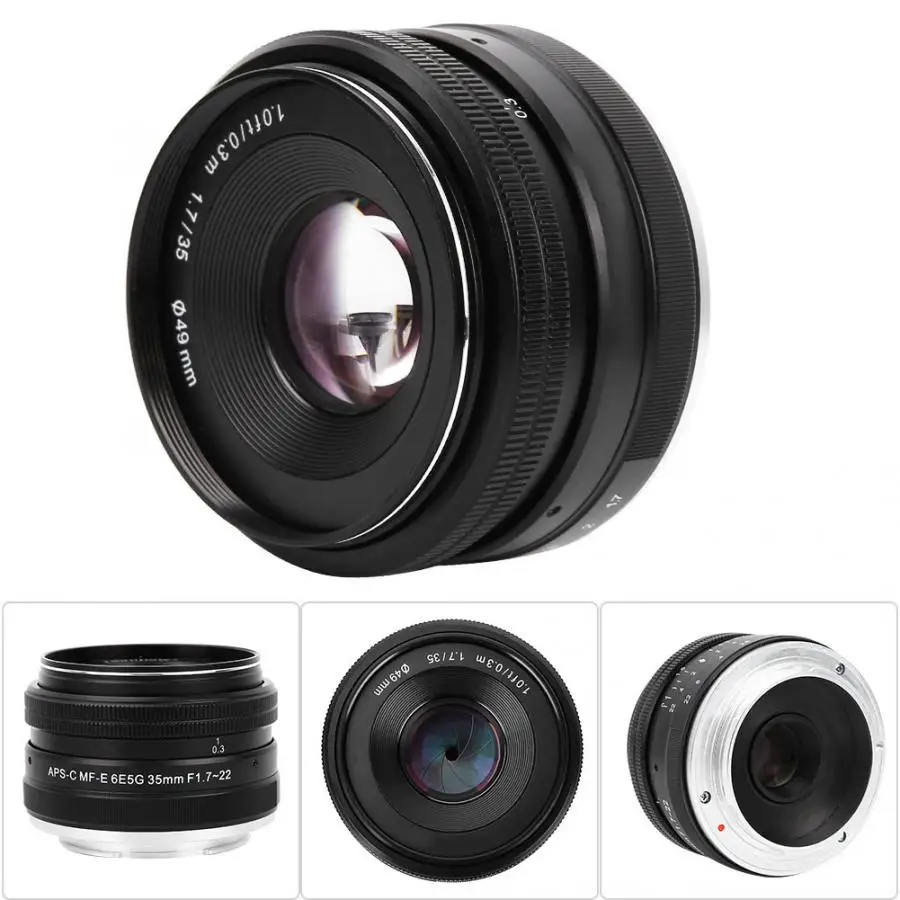35 мм F1.7 фиксированный объектив с ручной фокусировкой для Sony E Mount Mirrorless Camera lente para