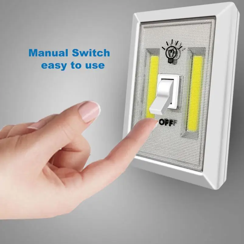 2018 MUQGEW AAA batteries LED Night Light, Kasonic 200 Lumen Cordless COB LED Light Switch