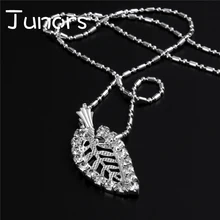 JUNORS Hot Fashion Silver Plated Chain Necklace Leaf Beads Pendant Necklace Shiny Jewelry Birthday Present