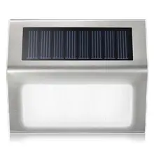 Солнечный садовый светильник из нержавеющей стали 3 светодиодный на солнечных батареях лампа наружная Водонепроницаемая энергосберегающая дорожка для двора лестница настенный светильник