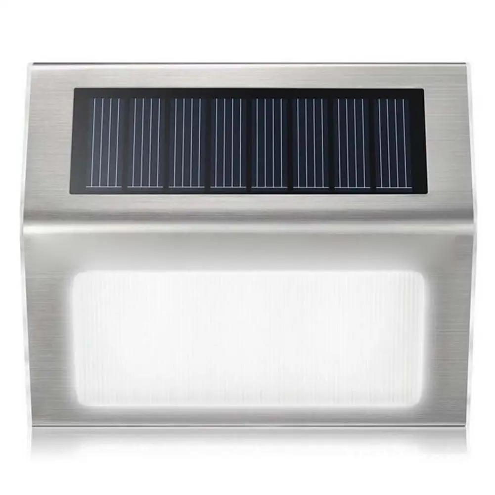 

Solar Garden Light Stainless Steel 3LEDs Solar Power Lamp Outdoor Waterproof Energy Saving Courtyard Pathway Stairs Wall Light