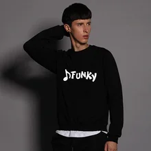 

Men's Long Sleeves 2018 New Autumn & Winter Round Neck Cashmere Music FUNNY Youth Head Male Sweatshirts