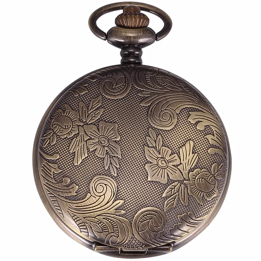 

Bronze Round Hunter Case Nurse Clock Crown Jewelry Relogio Long Chain Fob Clip Pendant Quartz Movement Pocket Watch Gift /WPK214