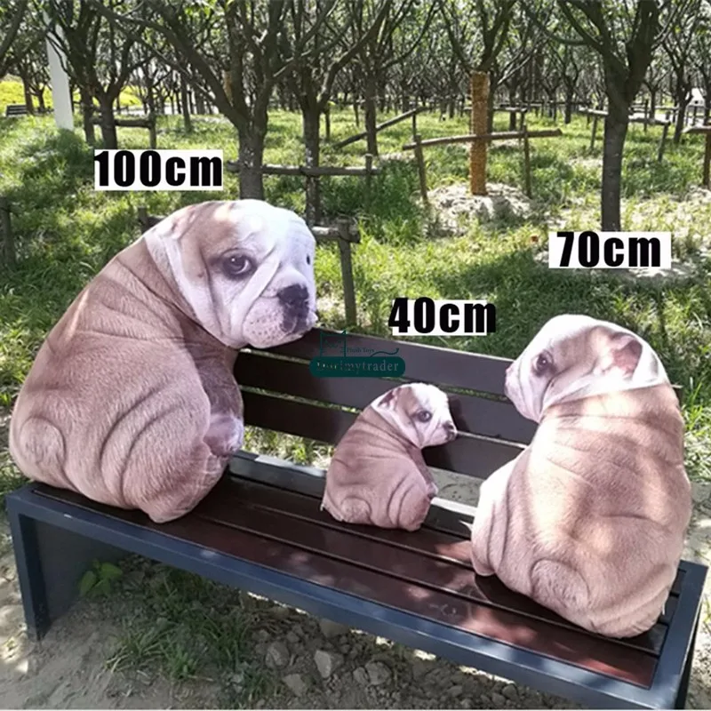 Dorimytrader Realistic 3D Printed Plush Shar Pei Dog Pillow Doll Big Cute Dog Toys Simulated Animals DY61827 (4)