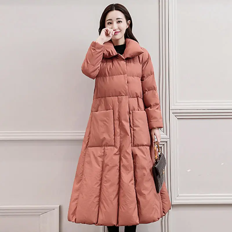 Down Cotton Padded Winter Jacket Coat Women A-Line Long Parkas Mujer Thick Coat Women Warm Plus Size Women Jacket Overcoat C5700