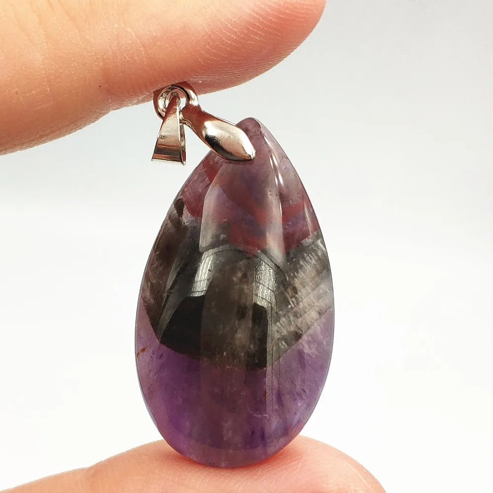 

Top Quality Natural Auralite 23 Woman Gemstone Pendant From Canada 28x16x10mm Purple Red Healing Stone Drop Shipping AAAAA