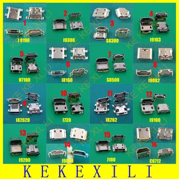 

16model 7pin micro usb connector socket charging port for samsung i9300 i8262 i9000 S8300 i9070 I9082 N7100 I8262d other model
