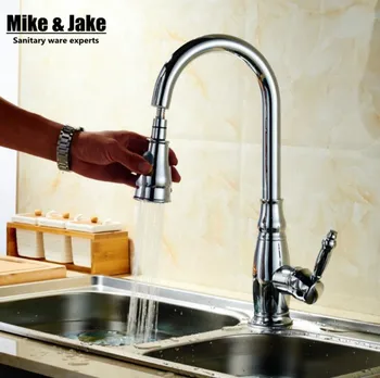 

2016 New chrome pull out kitchen faucet whole brass kitchen sink faucet mixer kitchen faucets pull out kitchen tap