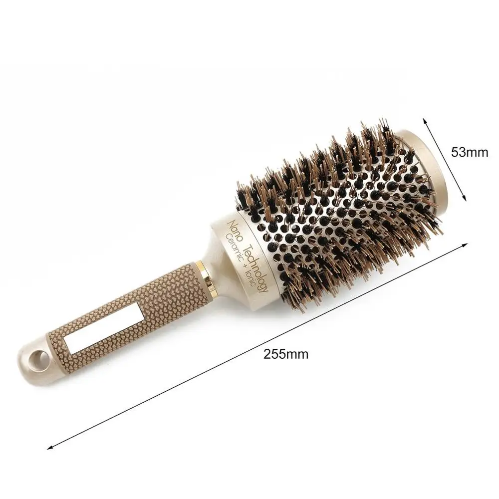 25/32/45/53 мм нейлон и щетины круглая щетка для волос Керамика алюминия гребень для волос Профессиональный Парикмахерские кисти Парикмахерская расчески - Цвет: 53mm