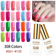 RS NAIL 15 мл Гель-лак для ногтей УФ светодиодный цветной Гель-лак 308 цветов#061-120 гель-маникюрный лак набор гель-лаков es(2