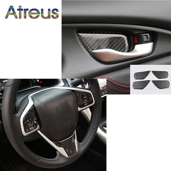 

Atreus Interior Carbon Fiber Trim Car Sticker For New Honda Civic 2017 Accessories 10th Civic 2016 Panel Stickers