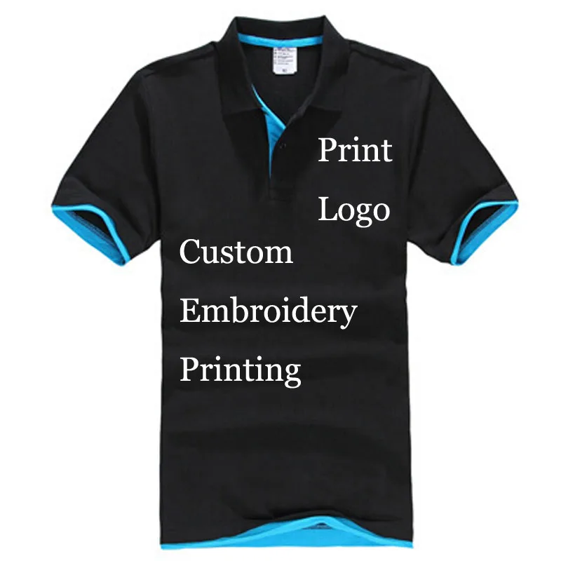

Print Custom poloshirt 100% cotton Customize Made Silk Screen Digital Glue Print Embroidery Name Text Logo Graphic Personalized