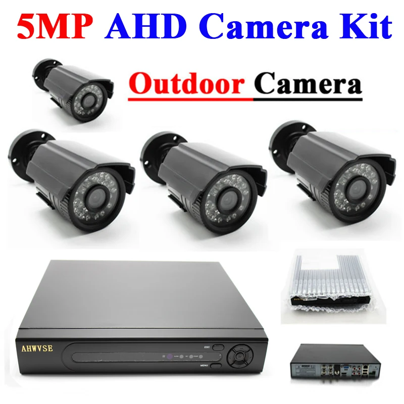 

4Channel AHD 5MP DVR with 4PCS 5MP Security camera System 5MP 2592X1944 video surveillance kit XMEYE app Mobile Night Vision