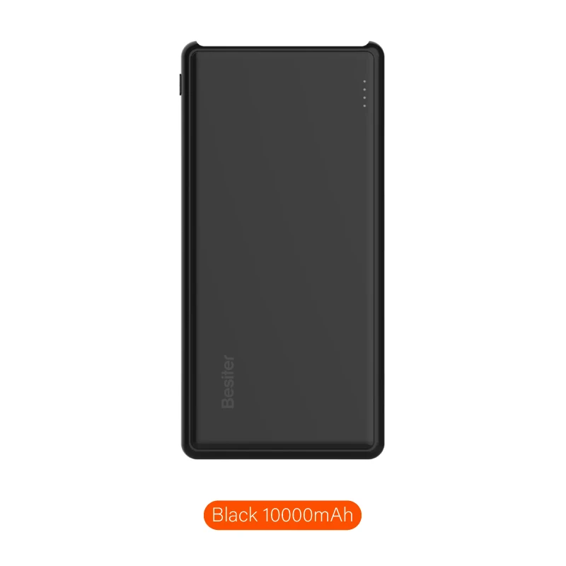 Besiter 5000 мАч ультра тонкий портативный внешний аккумулятор для смартфонов ноутбуков универсальное Внешнее зарядное устройство - Цвет: BLACK 10000MAH