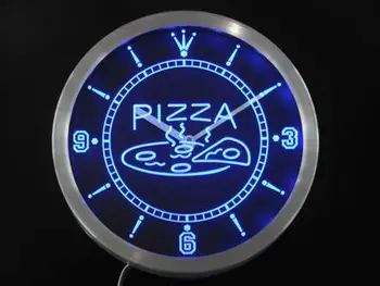 

nc0244 OPEN Hot Pizza cafe Restaurant Neon Sign LED Wall Clock