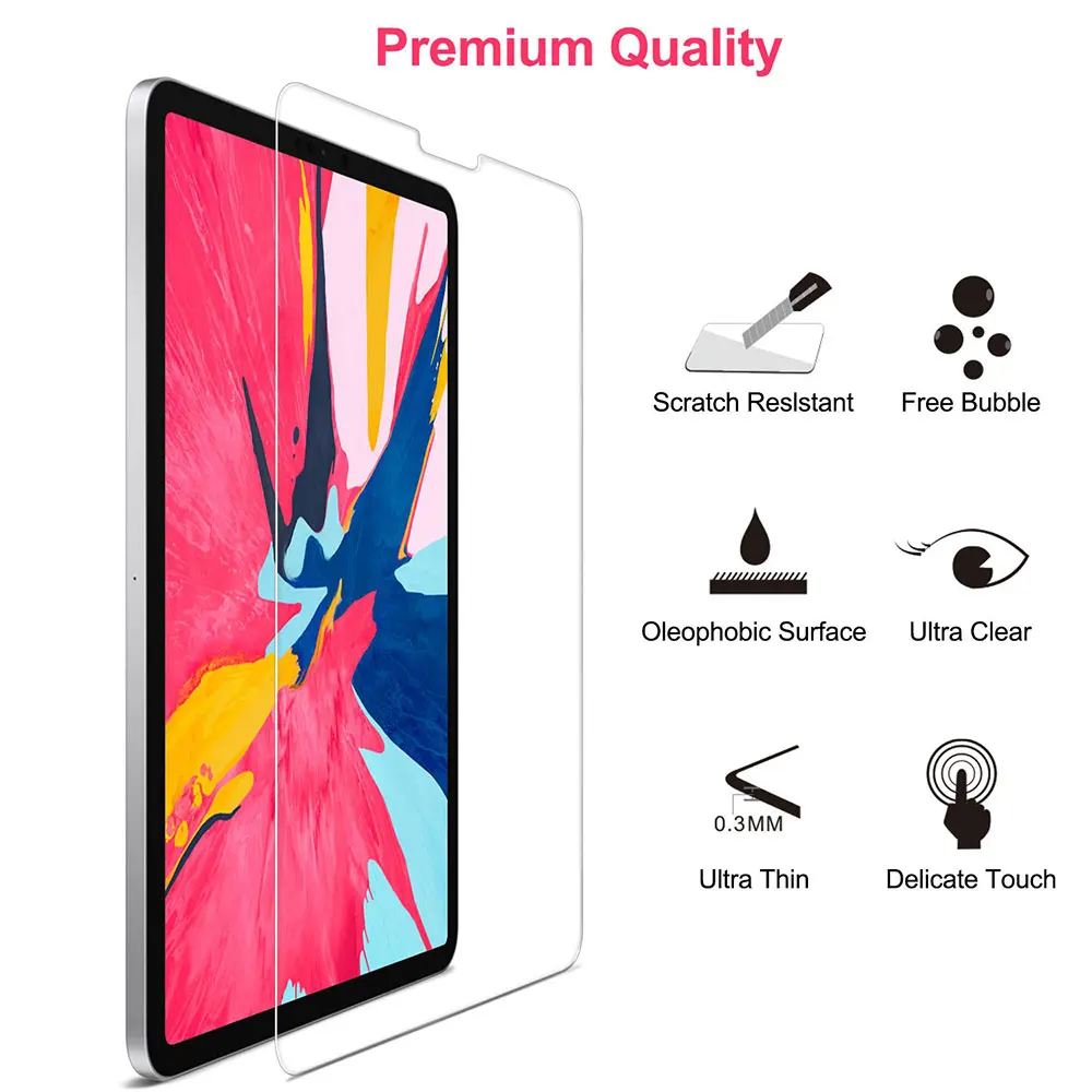 Ascromy For 2018 iPad Pro 11 Inch Screen Protector Tempered Glass Protection For 2017 iPad Pro 10.5 9.7 Air 1 2 3 4 verre tremp (7)