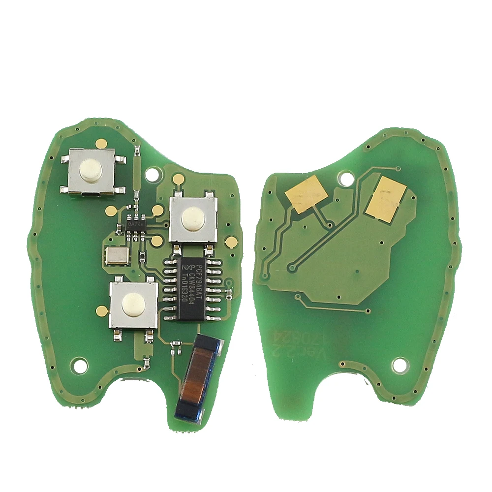Yiqixin дистанционный ключ для автомобиля с 433 МГц PCF7946 ID46 чип 2 кнопки для Renault Duster Logan Fluence сlio Kangoo Sandero NE73 206 лезвие