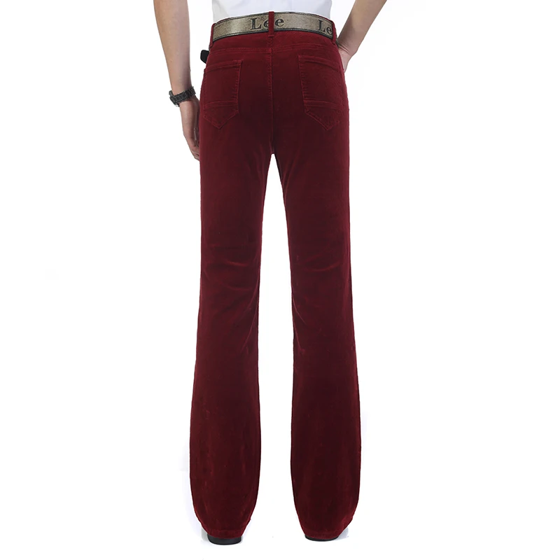 Men's Spring Autumn Smart Casual Corduroy Pants Flares Mid Waist Bell-Bottom Big Size men casual pants,men corduroy pants