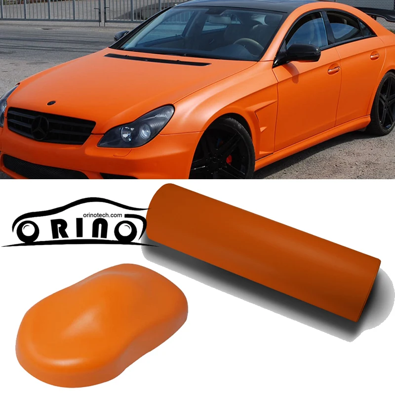 

High Quality Matte Orange Car Wrap Vinyl Film Matte Vinyl Wrap With Air Free Vehicle Wraps Size:1.52*30m/Roll