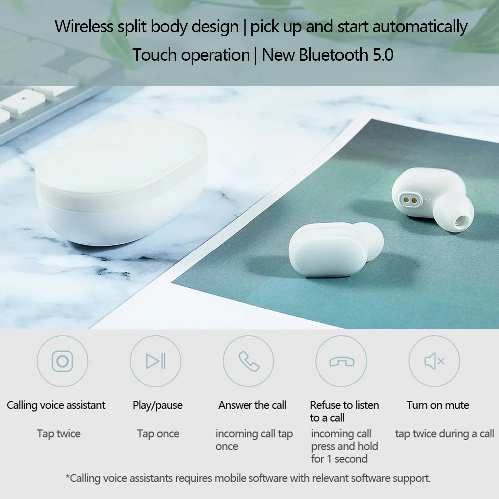 2018 Оригинал Xiaomi AirDots молодежный вариант СПЦ Беспроводной Bluetooth наушники V5.0 бас