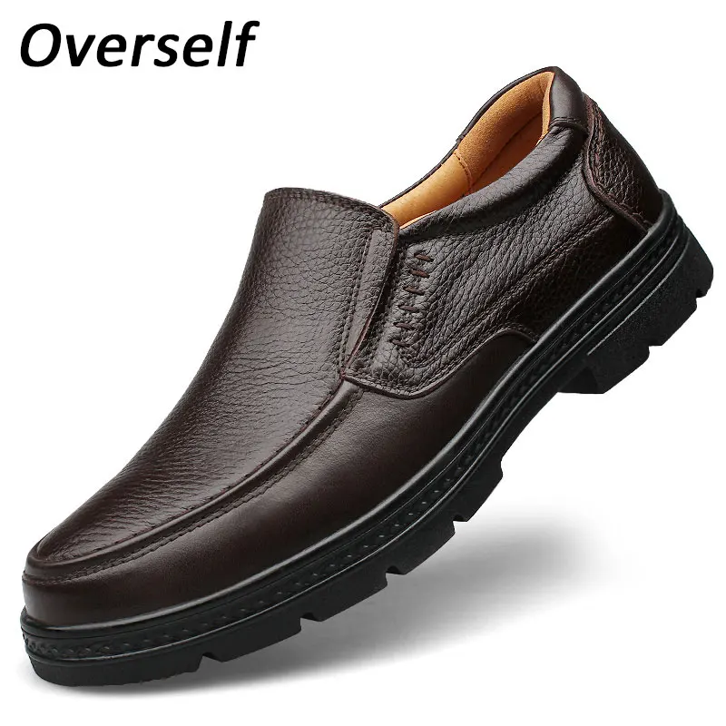

Big size formal mens dress shoes genuine leather black luxury brand wedding shoes men flats office for male Fashion brown 45 46