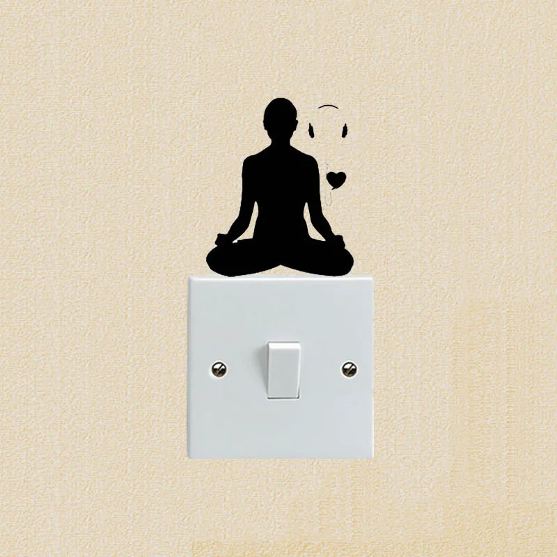 

Personalized Yoga Meditation Music Headphone Wall Switch Sticker 5WS1012