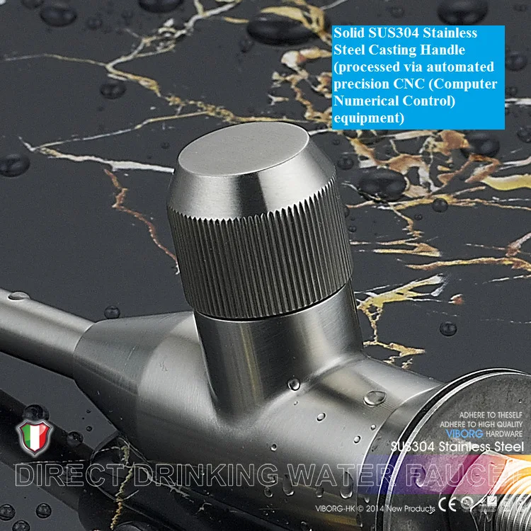 Viborg Sus304 Stainless Steel Kitchen Filtered Drinking Water Filter Tap Faucet Purifier Filtration Reverse Osmosis Systems Tap