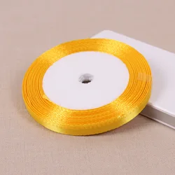 Luxurious Gold Yellow Silk Satin Ribbon - 25 Yards for Elegant Decorations & Gift Wrapping (6mm Gold Yellow)