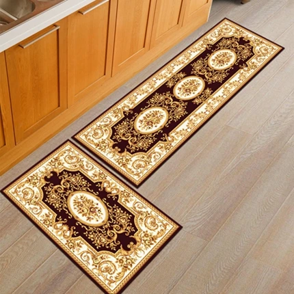 Персидский стиль Коврики для кухни ковры гостиная спальня двери Коврики Классический исследование ванная комната Нескользящие пол кофе - Цвет: Carpet4