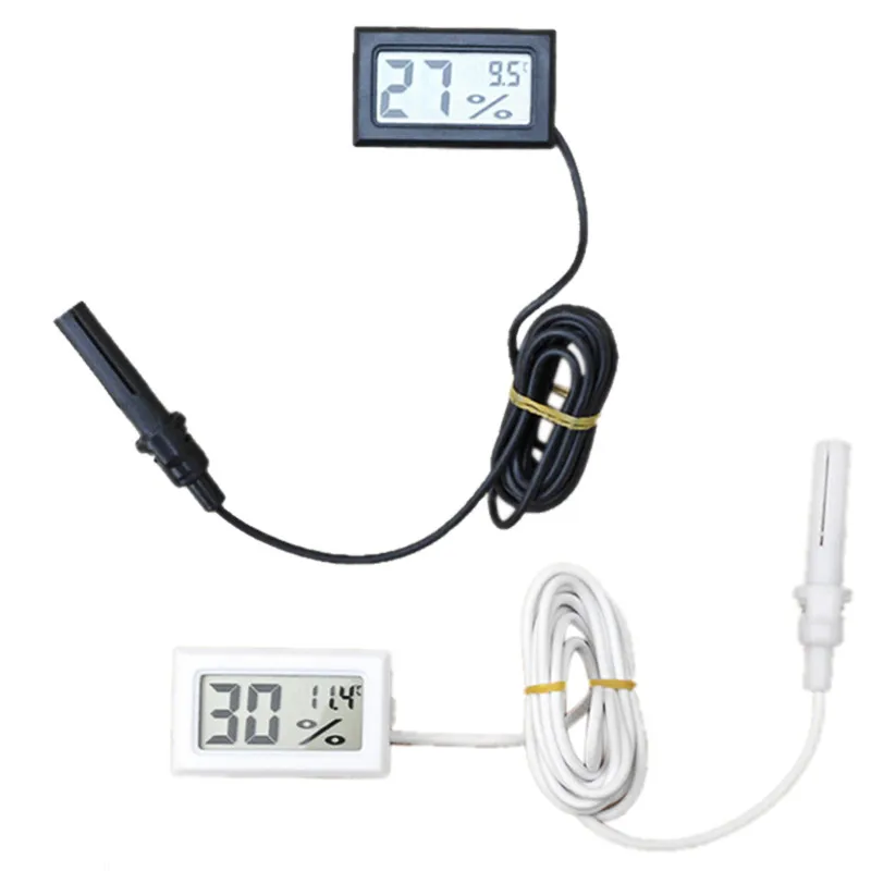 

1.5M Mini Digital Thermometer Hygrometer Batteries Black Digital LCD Display Temperature Humidity Meter Sensor the Car 11.23