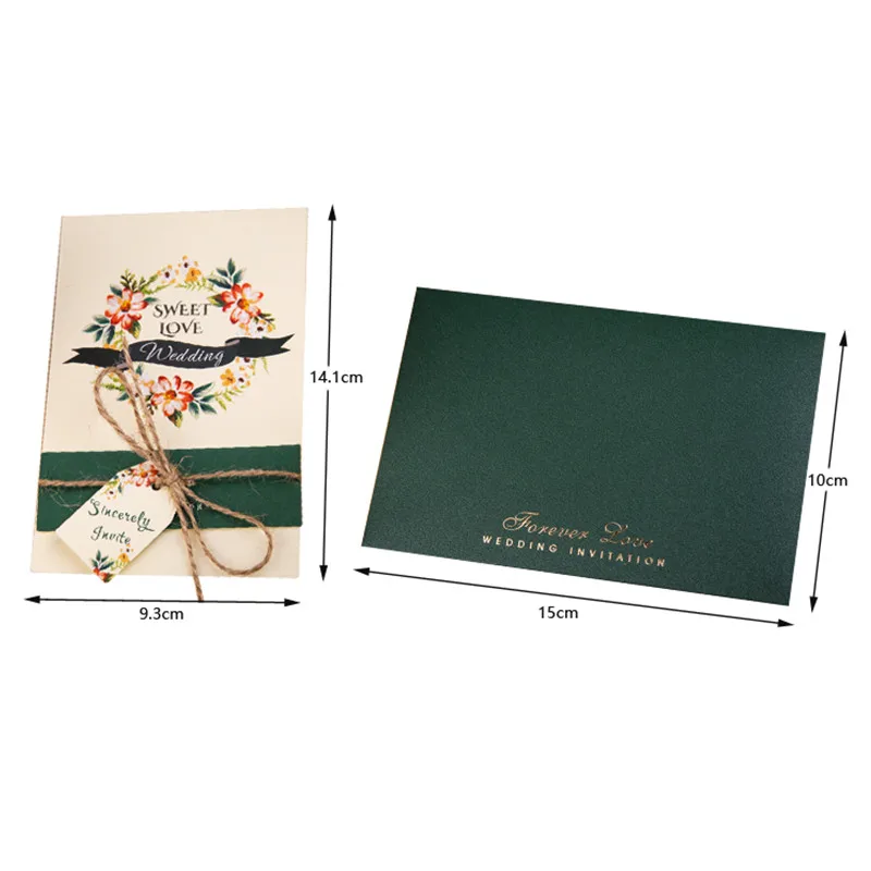  1pcs Luxury Wedding Invitations Card Baby Shower With Ribbon Free Envelope & Seals Party Wedding Su - 32856910655