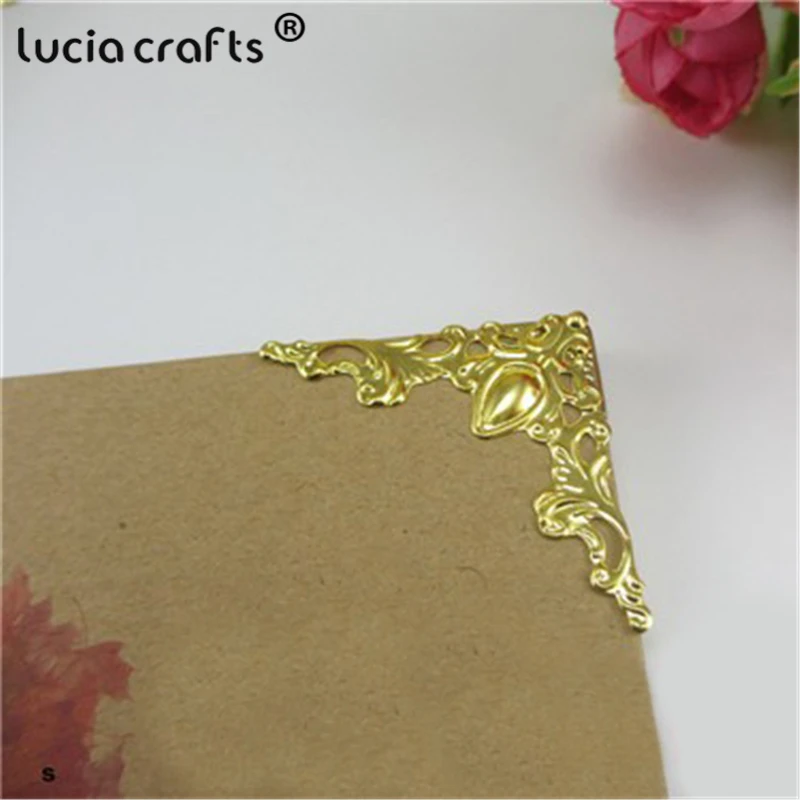 Lucia crafts 41*41 мм разные цвета металлическая книга Скрапбукинг Альбомы меню Угловые протекторы 24 шт./лот G0919