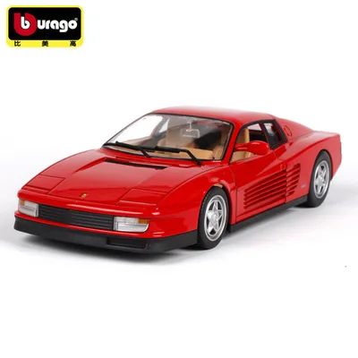 Bbuargo Ferrari 1:24 имитация сплава супер Игрушечная модель автомобиля 34 стиля для с управлением на рулевом колесе переднее рулевое колесо игрушечный автомобиль - Цвет: TESTAROSSA