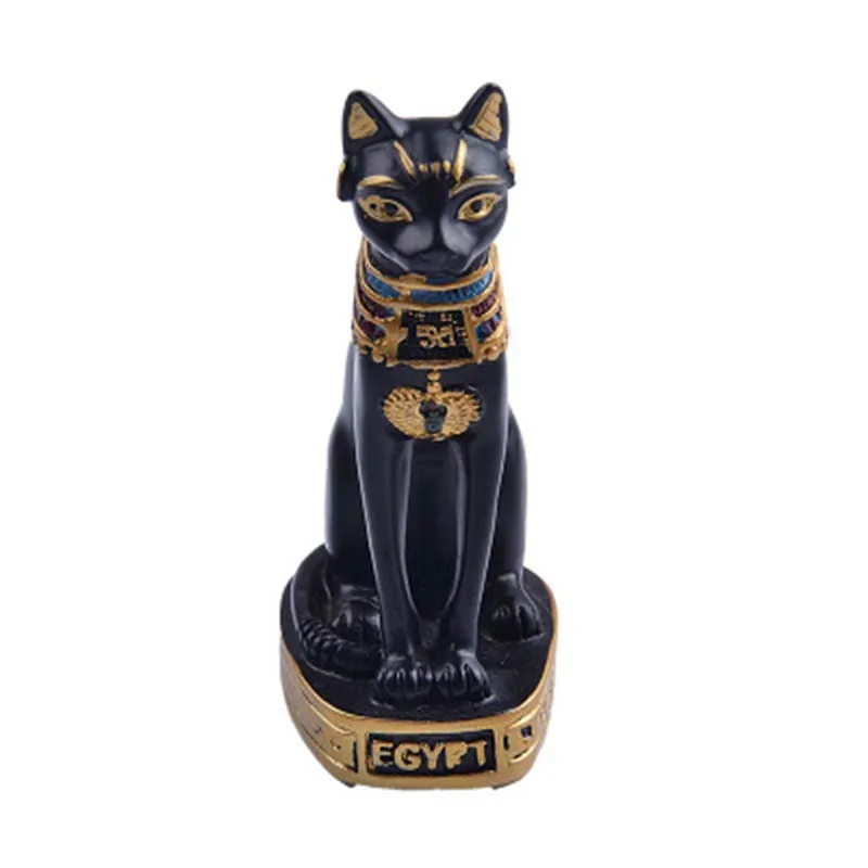 Vintage Egypt Cat God Statue Resin Figurines Collectible Crafts Cat Decor Ornaments Accessories for Home background Miniatures3