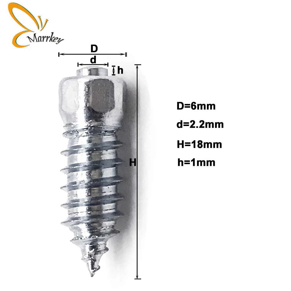 Marrkey 500 шт. 18 мм винт в шипах/шипы для шин/шинные Шипы/шипы для Компактного Погрузчика/вилочный погрузчик/ATV/мини-трактор/Ферма/горная промышленность