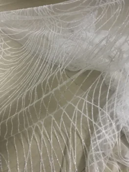 

tulle lace with glued glitter fashion yaking-5.2908 african glitter lace fabric for party dress 5yard/lot embroidered
