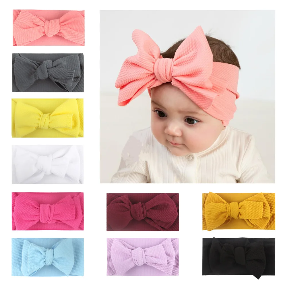 

2019 Big Bowknot Baby Headbands Knotted Infants Headwraps Toddler Girls Turban Bebe Hair Bows Hair Accessory