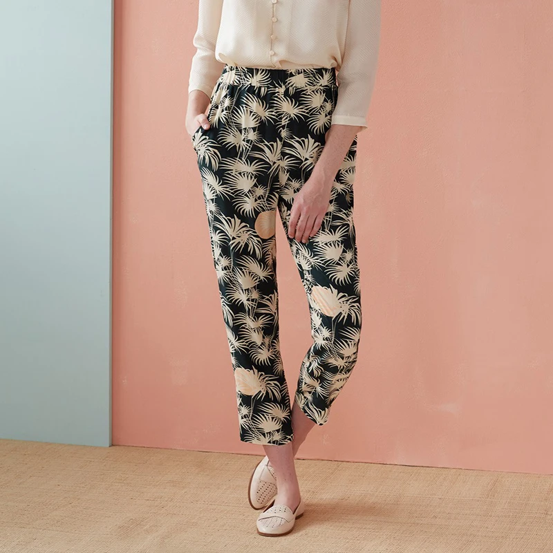 

Women Pants Breathable Glue Rich Elasticated Waist Pocket Harlan Trousers