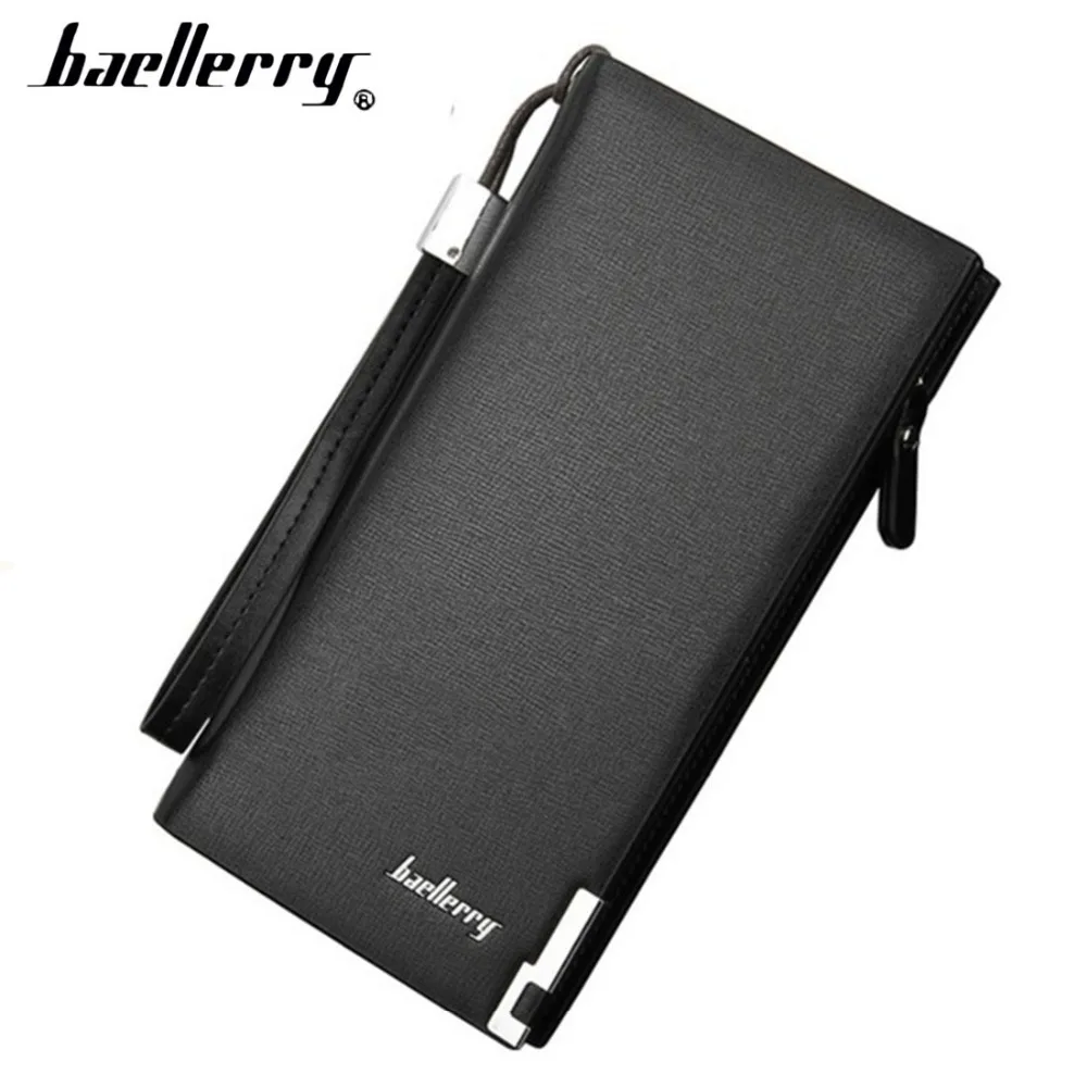 Baellerry الفاخرة الرجال محافظ سستة طويلة سعة كبيرة أعلى جودة الذكور محفظة مع حامل بطاقة متعددة الوظائف محفظة للرجال 1N