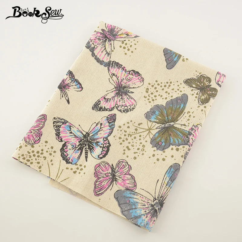 Booksew хлопок белье Ткань красивая бабочка Дизайн Вышивание Материал для скатерти Подушка сумка Шторы Подушка ZAKKA tissu см