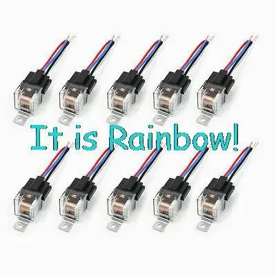 

Free Shipping 10 Pcs Plastic Socket 4 Pin NC Single Pole Single Throw Car Relay 12V DC 40A