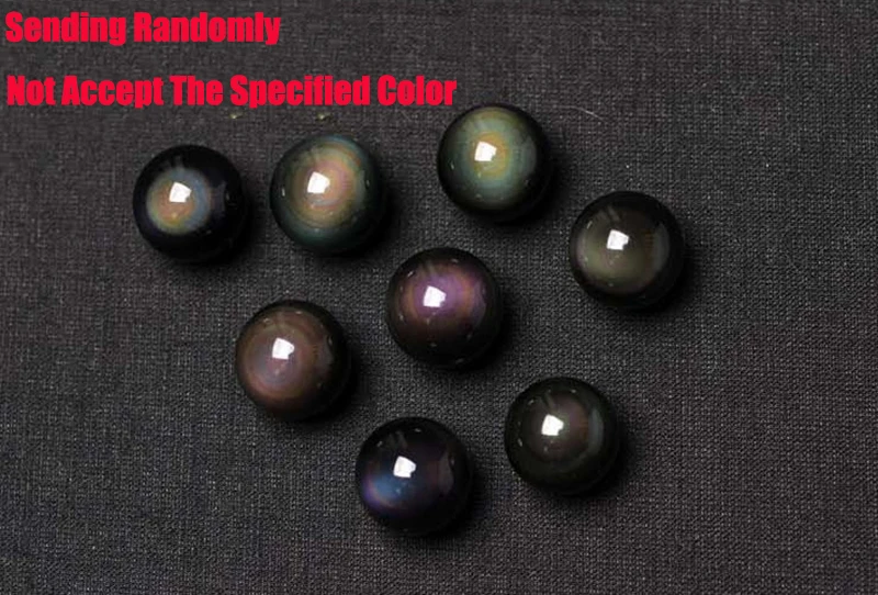 Qevila Natural Stone Pendant Necklaces for Women Men Black Obsidian Rainbow Eye Beads Ball Transfer Good Lucky Love Energy Stone (4)