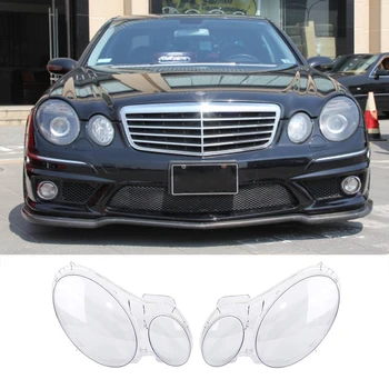 

2x Transparent Housing Headlight Lens Shell Cover Lamp Assembly Left Side & Right Side For Benz W211 E350 E300 02-08 XNC