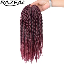 Кроше с Омбре оплетка волос 14 дюймов маленькие Сенегальские вьющиеся волосы 30 прядей Синтетические плетение волос Razeal плетение волос