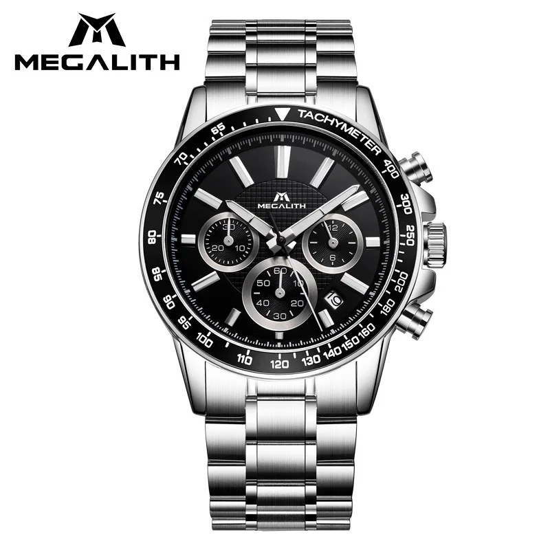 Мужские часы MEGALITH брендовые Роскошные Кварцевые водонепроницаемые аналоговые | Отзывы и видеообзор