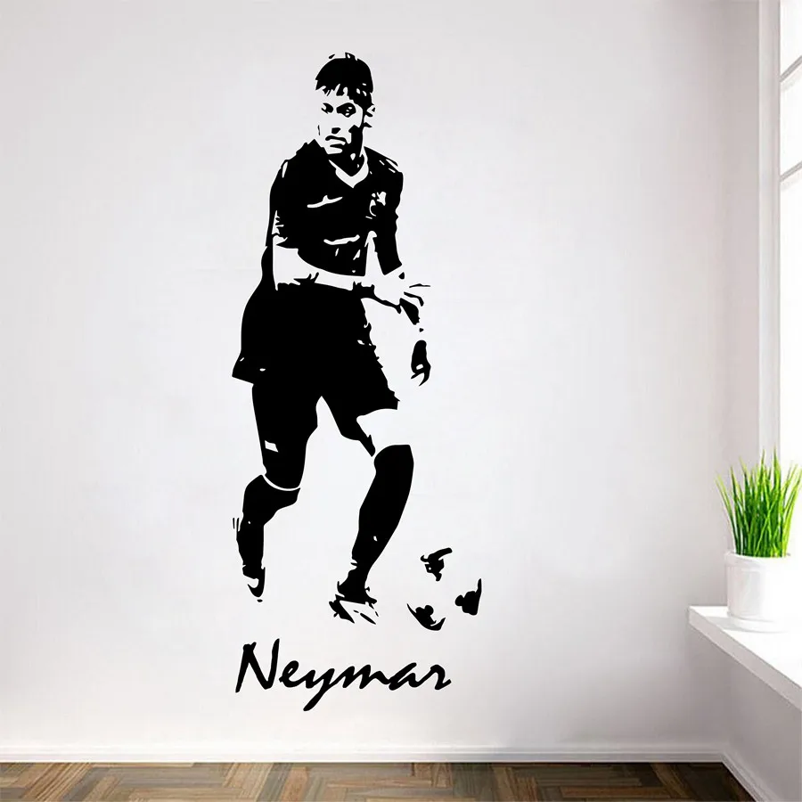 

New arrival Free Shipping Soccer Footballer Neymar Vinyl Wall Decals Neymar Wall Art Sticker Mural Home decoration sticker