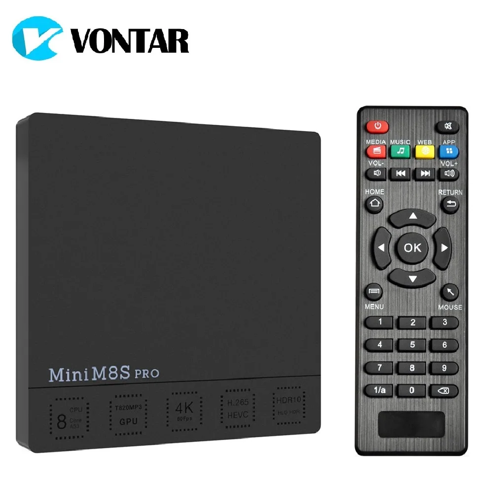 

VONTAR Mini M8S PRO C Android 7.1 TV Box Amlogic S912 Octa Core DDR3 2GB 16GB 2.4G/5G Dual Wifi 4K H.265 Set Top Box DDR4 3G 32G