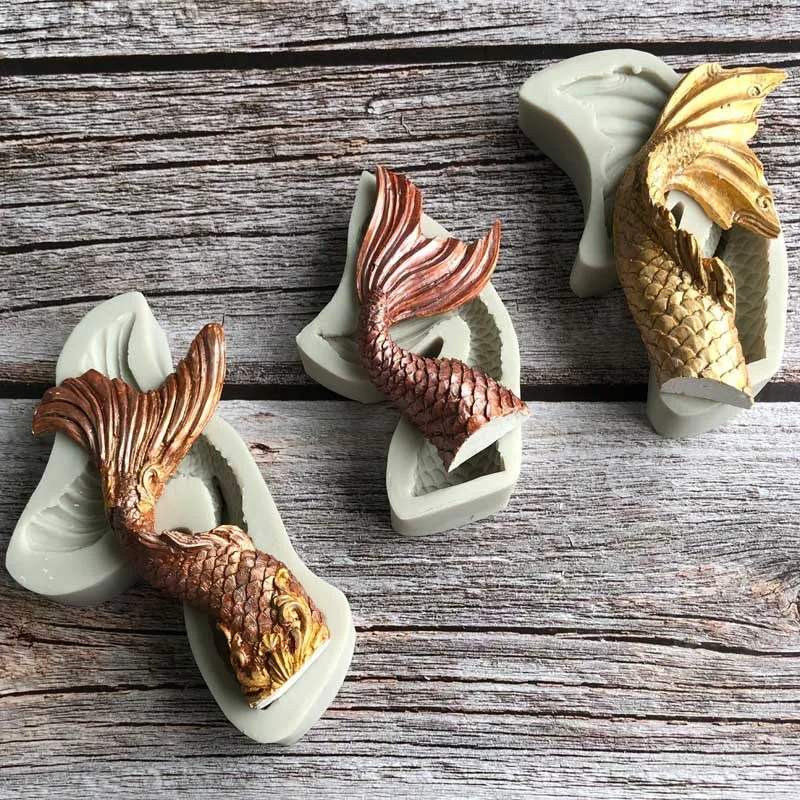 

Mermaid Tail 3D Silicone Mold for Cake Decorating Tools Sculpture Form Candle Mold for Plaster Fondant Cake Wedding Decoration
